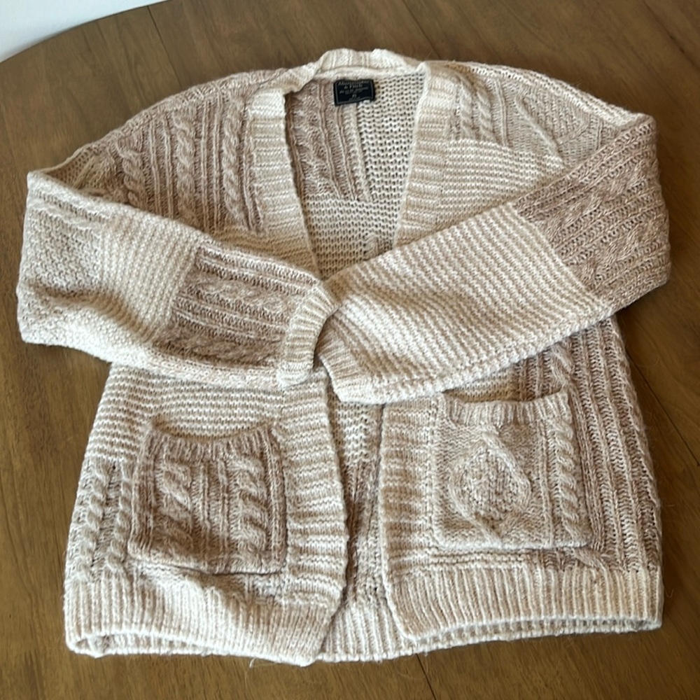Abercrombie, Patchwork Pattern Cardigan, Oversize… - image 1